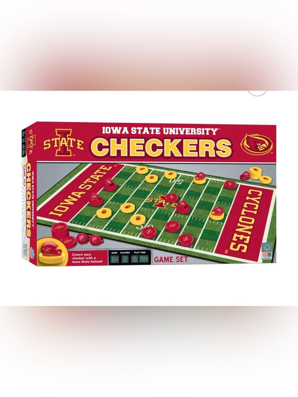 NIB - Iowa State Cyclones Checkers Game - Cardinal & Gold
